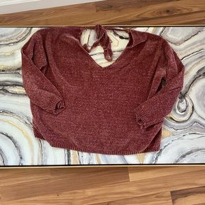 Chenille off shoulder sweater
